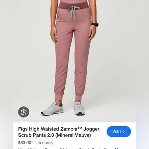 Figs Women's Jogger high waisted Zamora Scrub Pants - Mineral Mauve